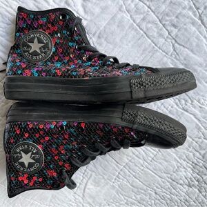 Converse Sequined High Top Sneakers Women’s Size 7